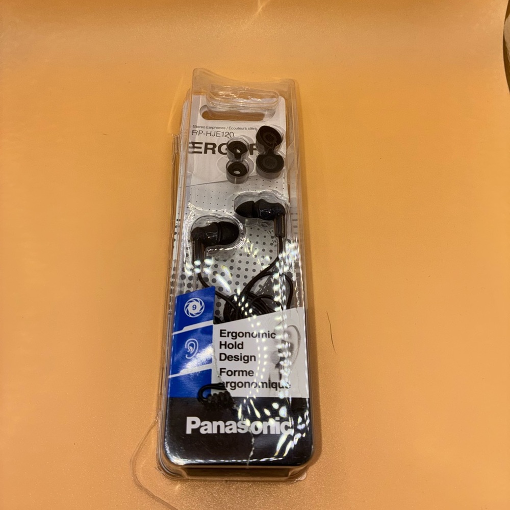 Panasonic RP-HJE120 ErgoFit In-Ear Earbud Headphones in black